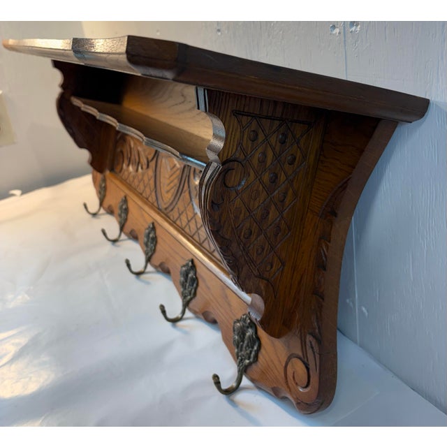 Vintage French Coat or Pot Rack With Bonus Shelf For Sale - Image 9 of 9