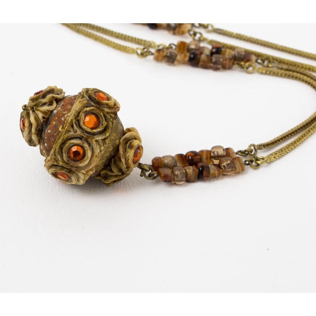 Henry Perichon Gilded Bronze Chain Necklace with Talosel Medallion For Sale - Image 9 of 11