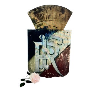 1800s French 3rd Republic Wooden Flag Wall Panel Sign For Sale