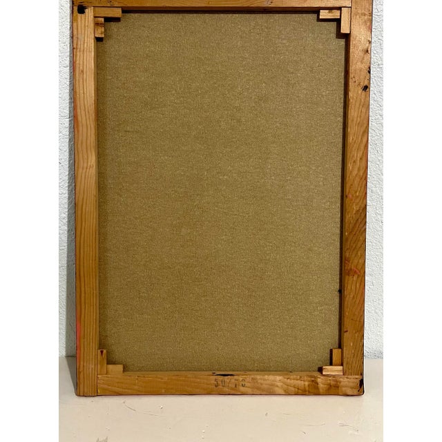 1989 Menia Litvak, Israeli Folk Art Bright Colorful Naive Floral Arrangement Still Life Painting For Sale - Image 9 of 11