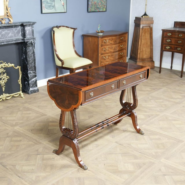 Wood Traditional Mahogany Dropside Sofa Table For Sale - Image 7 of 17