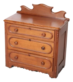 Antique Victorian Walnut Three Drawer Commode C1890