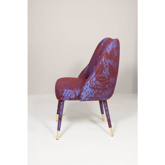 Purple Figueroa Dining Chair in Damasks & Lampas Fabric from Insidherland For Sale - Image 8 of 15