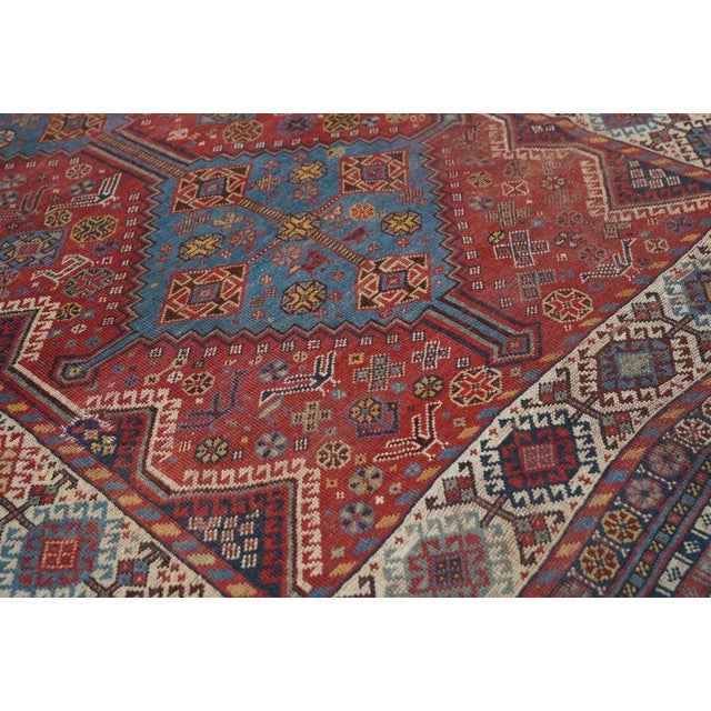 Antique Qashqai Rug 4'5'' x 7'7'' For Sale - Image 10 of 12