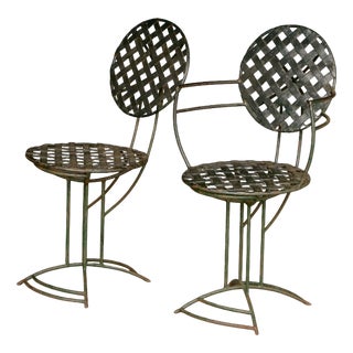 Modernist Steel Garden Chairs, 1960s, Set of 2 For Sale