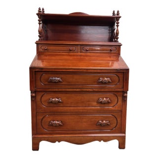 Vintage Davis Cabinet Co Lillian Russell Victorian Style Walnut Secretary Desk For Sale
