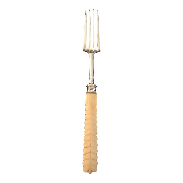 Antique British Silver and Bone Fork For Sale