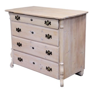 Antique Dutch Whitewashed Pine Dresser Chest of Drawers For Sale