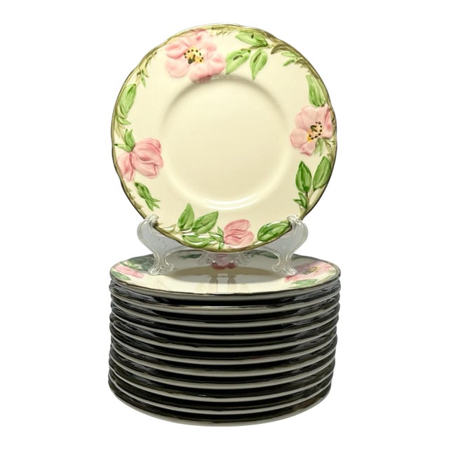 Franciscan “Desert Rose” Set of 12 Earthenware Bread Plates 6 3/8” For Sale