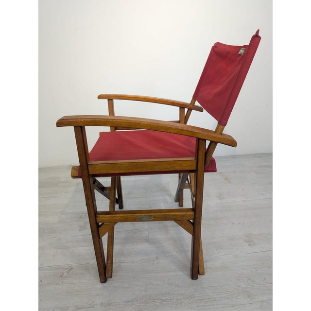 Vintage Wooden Directors Chair in Fabric For Sale - Image 6 of 12