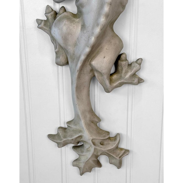 Victorian Architectural Style Large Gargoyle Outdoor Wall Hanging Sculpture For Sale - Image 9 of 11