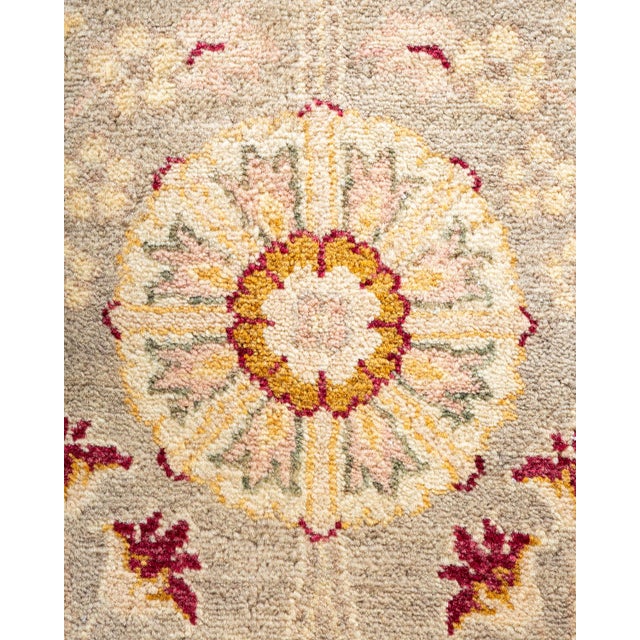 Traditional Mogul, One-of-a-Kind Hand-Knotted Area Rug in Ivory, 9' 0" x 13' 5" For Sale - Image 3 of 8