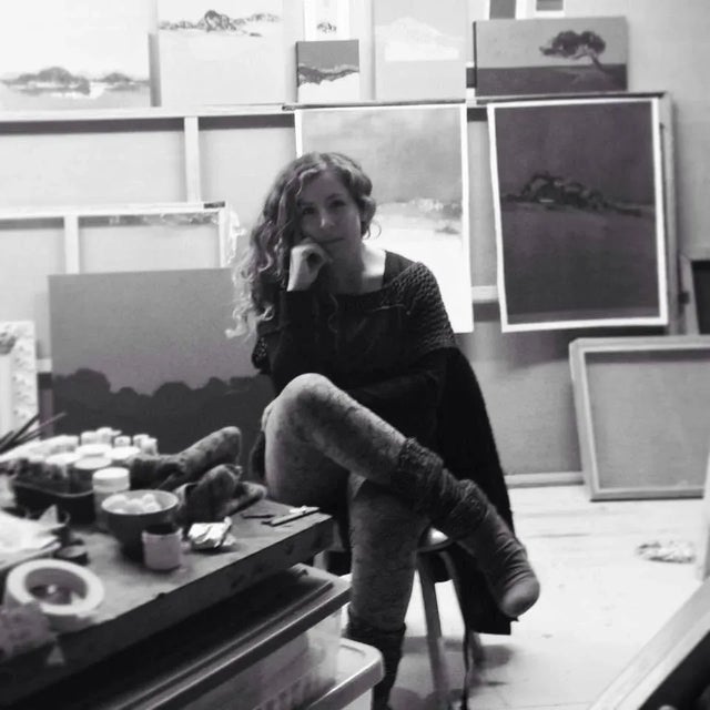 Geografia Del Color Nocturno, Purple Sunset Hues, Abstract Landscape Oil Painting, 2016 For Sale - Image 3 of 4