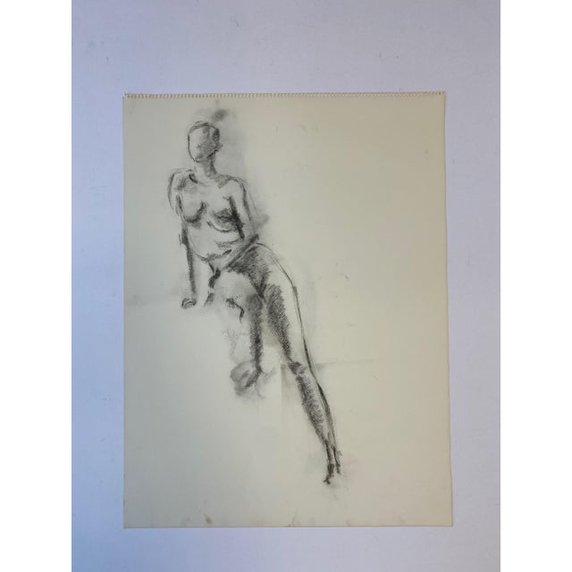 Three sequence drawings of posed nude female figure in pencil on paper by Oklahoma artist and art's patron Nona Jean...
