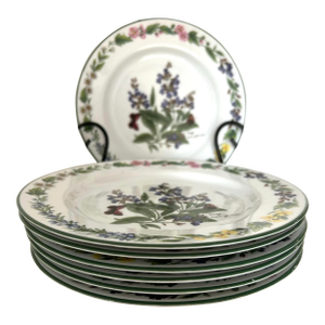 1990 Royal Worcester Herbs Sage Salad Plates- Set of 5