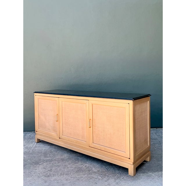 Late 20th Century Vintage Wood and Stone Credenza For Sale - Image 5 of 12