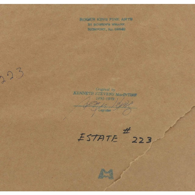 Watercolour Drawing of a Three Fold Screen Nautical Map by Kenneth Stevens Macintire For Sale - Image 3 of 9