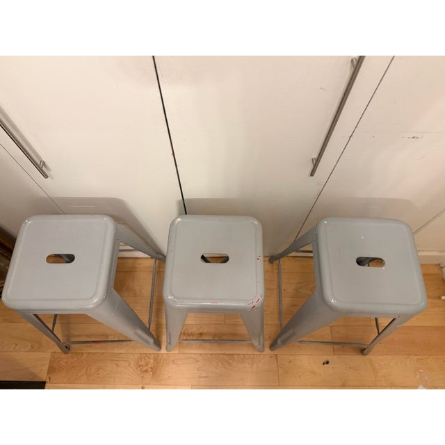 Tolix Marais H65 Steel Counter Stools by Xavier Pauchard, Set of 3 For Sale In New York - Image 6 of 12
