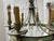 Empire style chandelier in patinated sheet metal with glass pendants Six lights Chandelier adorned with glass pendants and...