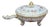 Antique Dresden Covered Footed Turtle Soup Bowl Compote 5" For Sale