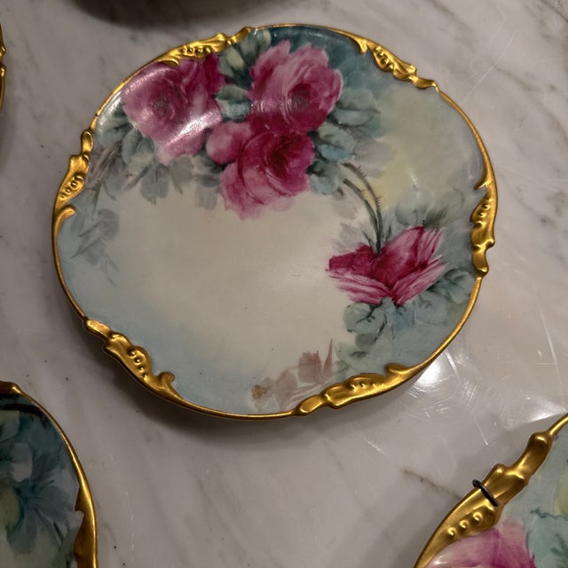 French Limoges Hand Painted Porcelain Plates For Sale - Image 12 of 12