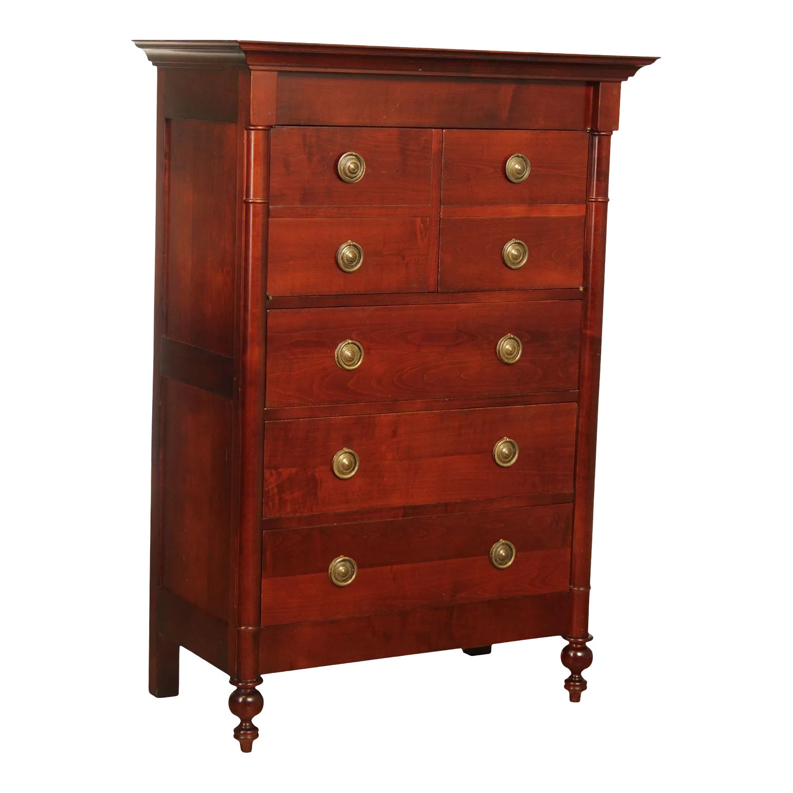Quality French Cherry Butler's Tall Chest | Chairish