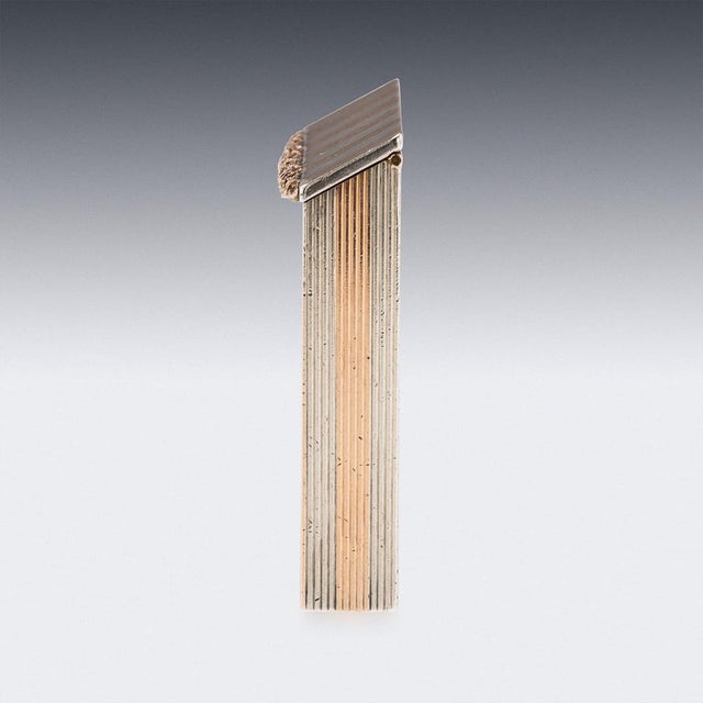 Antique 20th Century English Silver & 9k Gold Match Holder, 1919 For Sale - Image 4 of 13