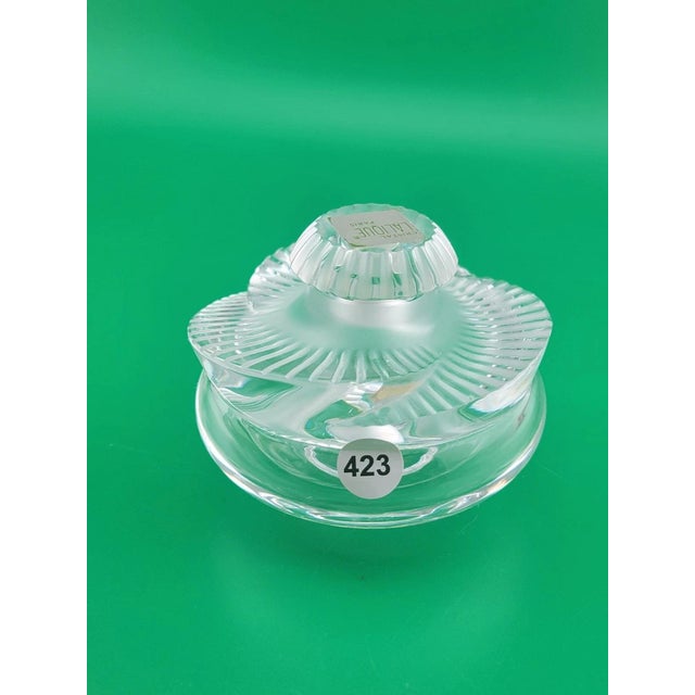 New Lalique Crystal Baptiste Perfume Bottle Made in France Sticker Paris. For Sale - Image 9 of 12