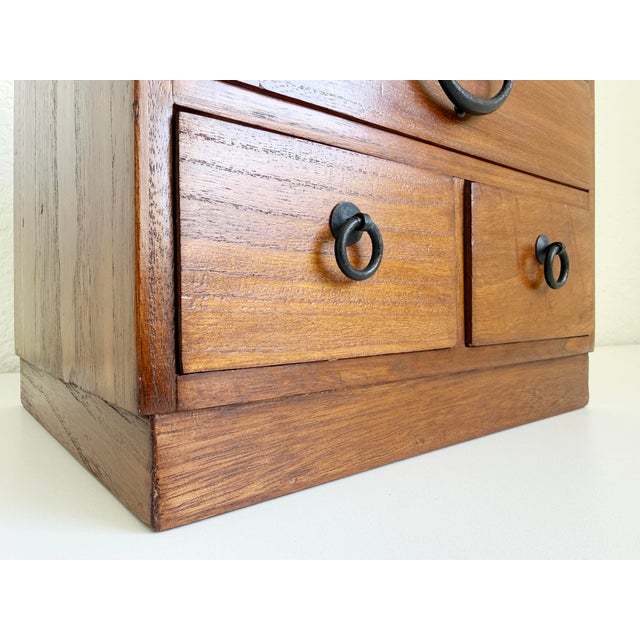 Mid 20th Century Vintage Tabletop Tansu Chest, Japan For Sale - Image 5 of 13