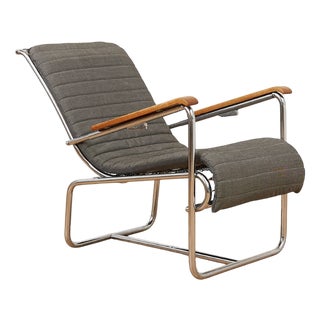 Lounge Chair in Chrome-Plated Tubular Steel, 1936 For Sale