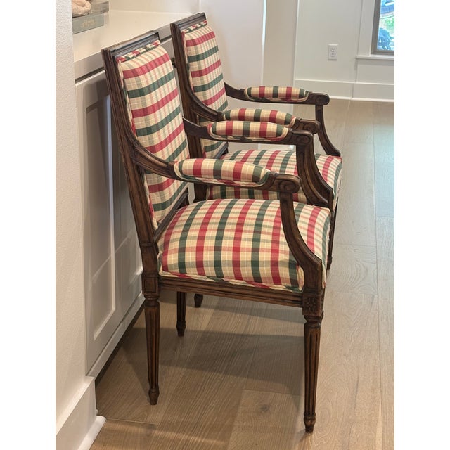Early 20th Century French Louis XVI Style Square Back Hand-Carved Wood Armchairs - A Pair For Sale - Image 4 of 18