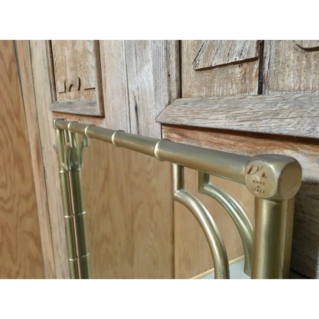 Brass Mid 20th Century Italian Faux Bamboo Framed Mirror For Sale - Image 8 of 11