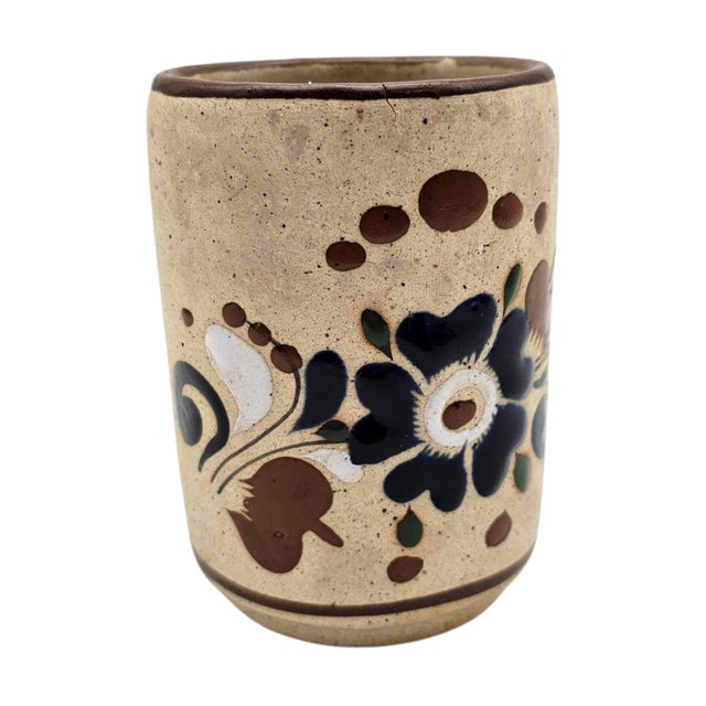 Tonalá Mexican Folk Art Pottery Water Jug With Cup Lid, 12.5 For Sale - Image 13 of 18