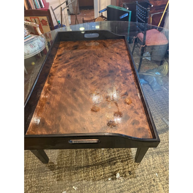 Handmade and Handpainted Break in Bed Tray in a Faux Tortoiseshell Finish For Sale - Image 4 of 4