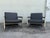 Modern Contemporary Black Leather Lounge Chairs Manner of Rodolfo Dordoni For Sale - Image 3 of 10