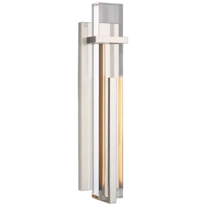 Ian K. Fowler for Visual Comfort Signature Malik Large Sconce in Polished Nickel with Crystal