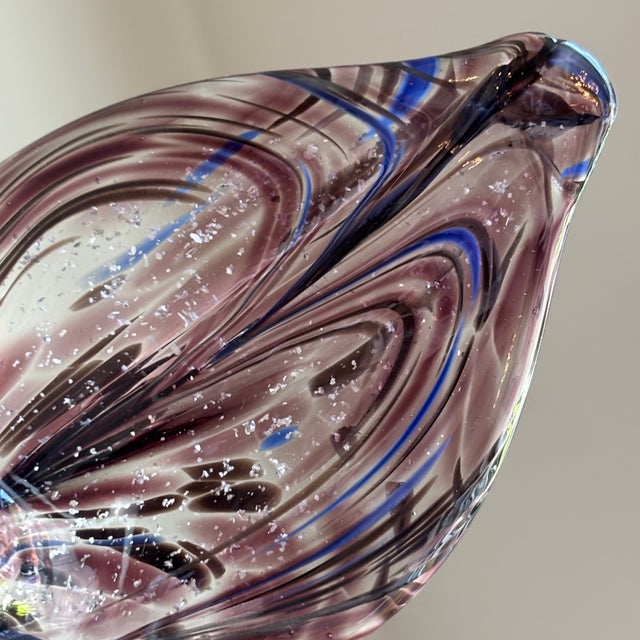 Vintage Murano Hand-Blown Italian Art Glass Flower Sculpture For Sale - Image 13 of 17