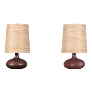 Mid-Century Modern Ceramic Table Lamps by Lotte and Gunnar Bostlund For Sale