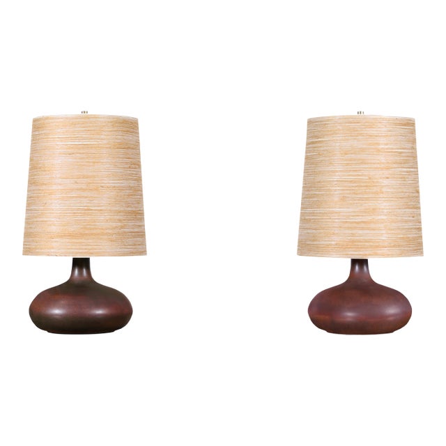 Mid-Century Modern Ceramic Table Lamps by Lotte and Gunnar Bostlund For Sale
