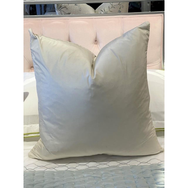 English Traditional Silk Floral Throw Pillow For Sale - Image 3 of 4