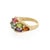 This wide tapered style band ring is crafted from 18k yellow gold, the front wide part has 9 large marquise gemstone in...