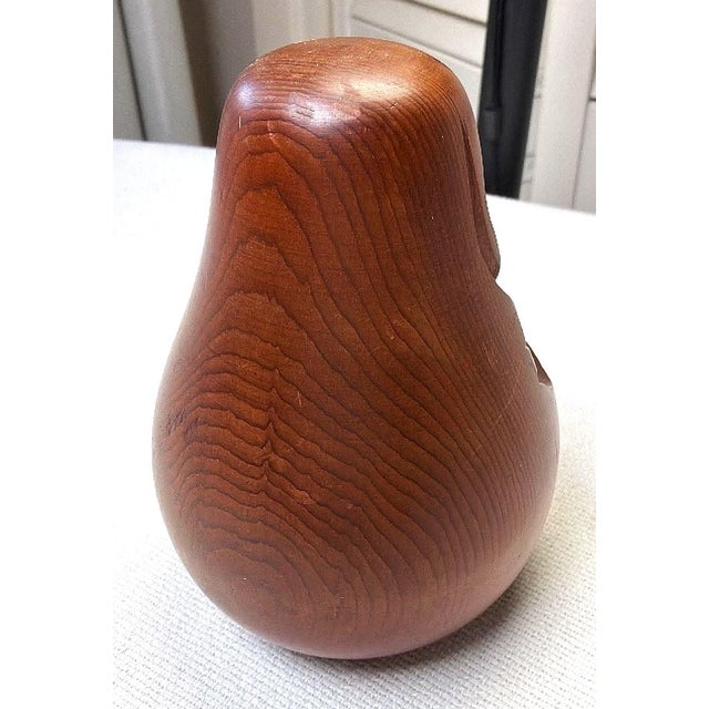 Late 20th Century Vintage Japanese Yawning Daruma Bodhidharma 4" Hand Carved Wood Akubi Figure For Sale - Image 5 of 7