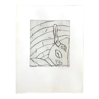 1989 "Abstract Composition" Minimalist Hand Signed Etching For Sale