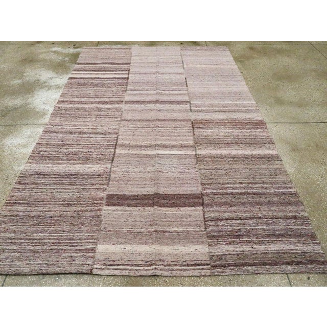 Galerie Shabab Collection Mid-20th Century Handmade Turkish Flat-Weave Kilim Accent Rug in Purple Pewter For Sale - Image 4 of 10