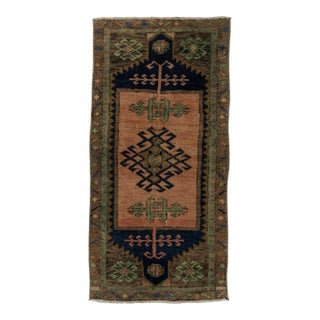 Turkish Mini Rug Oriental Hand Knotted Vintage Rug 1'7" x 3'2" #21216 For Sale