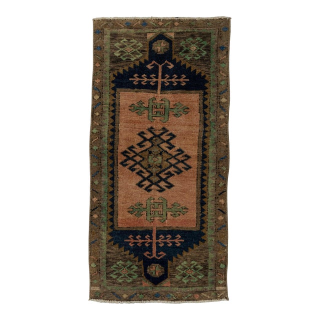Turkish Mini Rug Oriental Hand Knotted Vintage Rug 1'7" x 3'2" #21216 For Sale