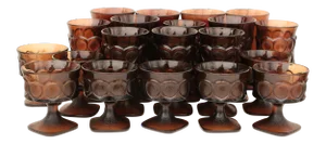 Noritake Spotlight Walnut Brown Glass Goblets - Set of 20
