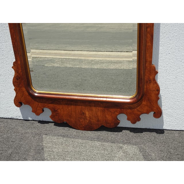 Brown 54" Tall Vintage Henredon French Chippendale Brown Gold Gilt Wall Mantle Mirror For Sale - Image 8 of 12