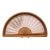 19th Century French Hand-Painted Silk Fan With Carved Wood Sticks in Frame For Sale