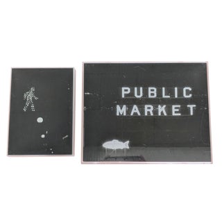Set of 2 Framed Black and White Images of Seattle Wa For Sale
